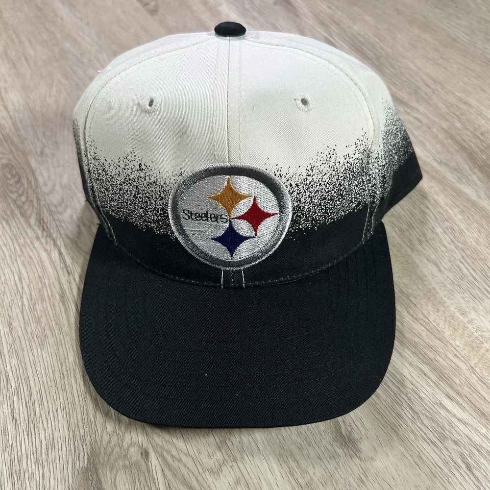 VTG Pittsburgh‎ Steelers Snapback Hat YOUTH NFL Football Annco White Black Cap